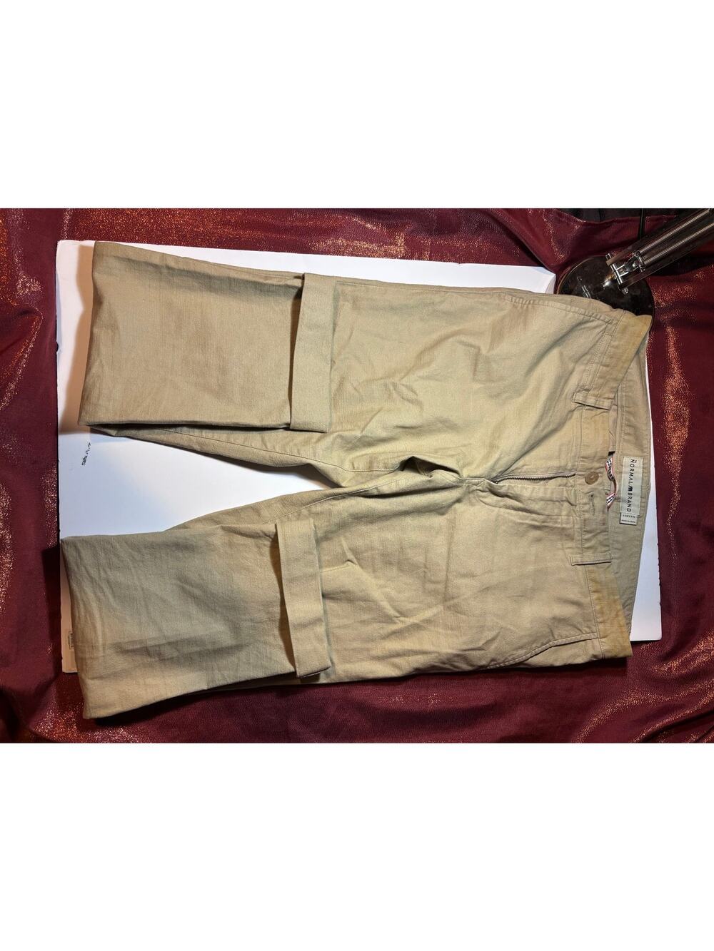 The Normal Brand Pants Mens 34 Khaki Chino Straight Leg Flat Front Casual Slim